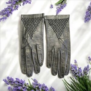 New Vintage Madova Firenze Italy Black Leather Gloves Size 7